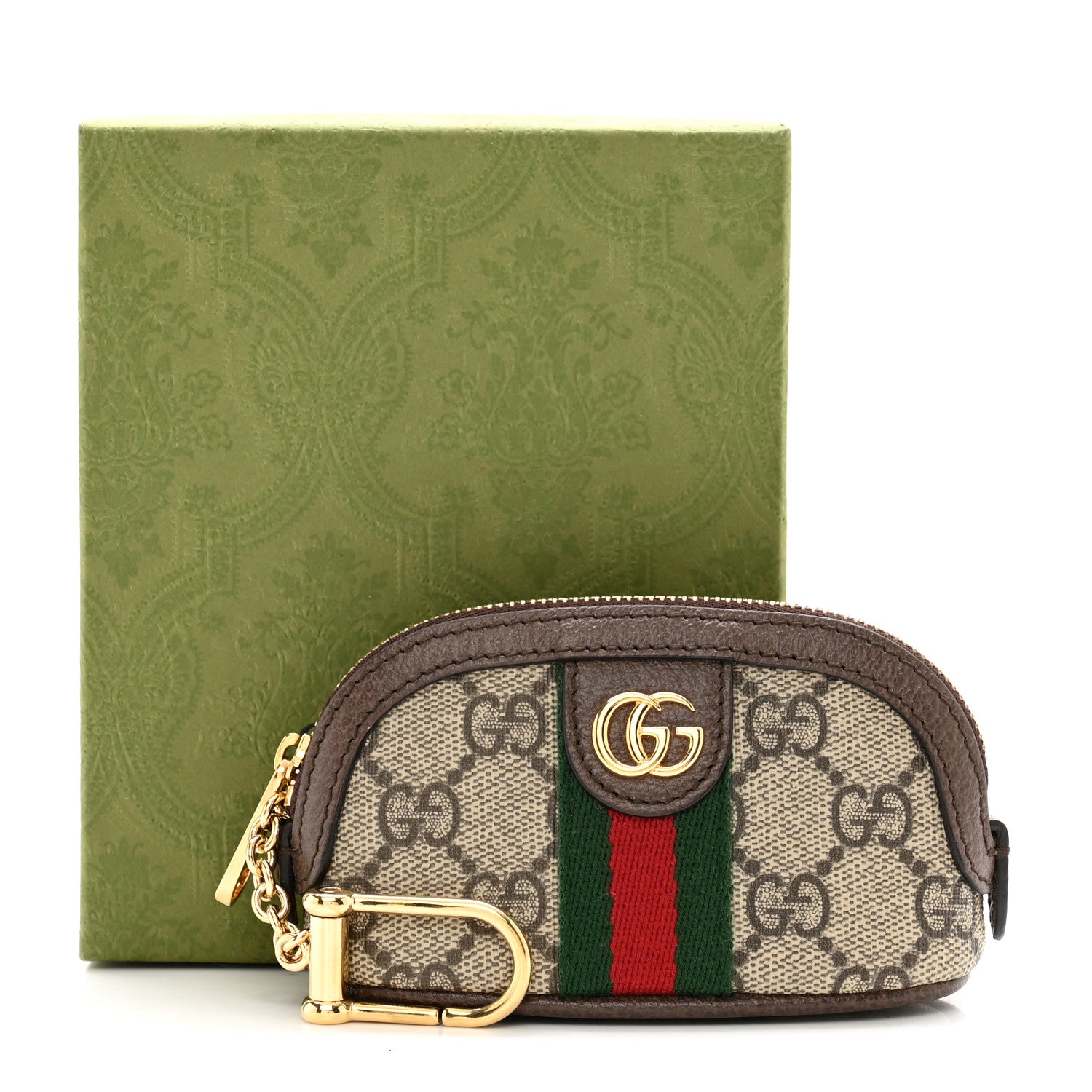 Gucci GG Supreme Monogram Web Ophidia Dome Key Pouch Beige New Acero 9 of 9