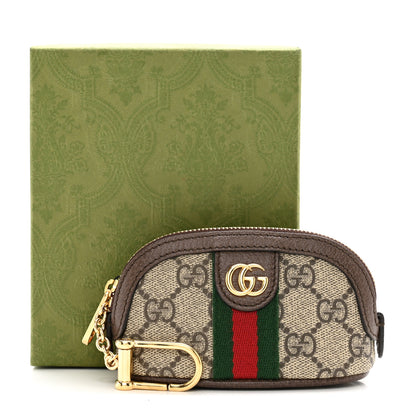 Gucci GG Supreme Monogram Web Ophidia Dome Key Pouch Beige New Acero 9 of 9
