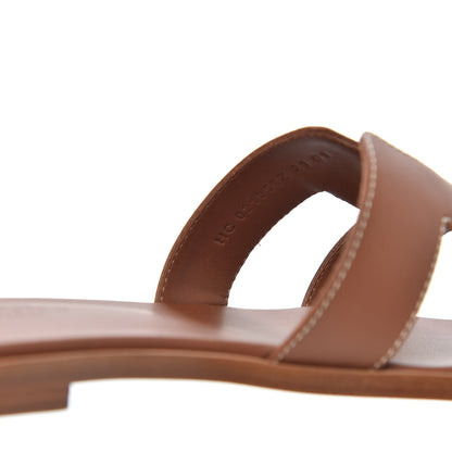 Hermes Box Calfskin Oran Sandals 36 Gold 8 of 9