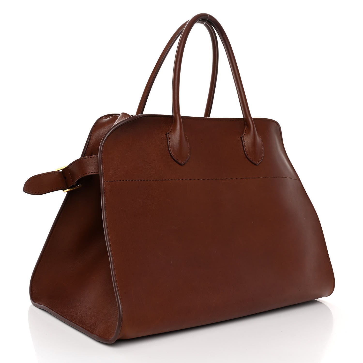 The Row Polished Saddle Calfskin Soft Margaux 15 New Burgundy 3 of 9
