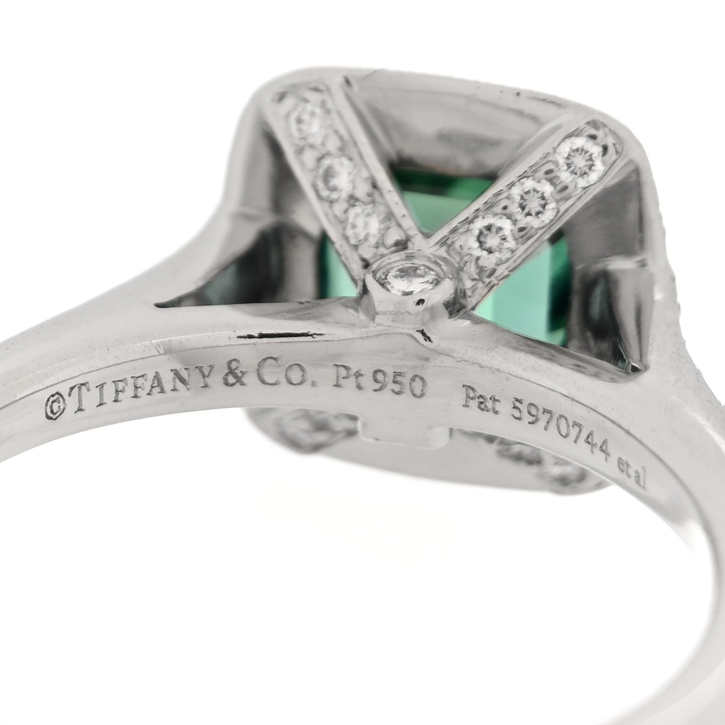 Platinum Diamond Green Tourmaline Legacy Ring 53 6.5