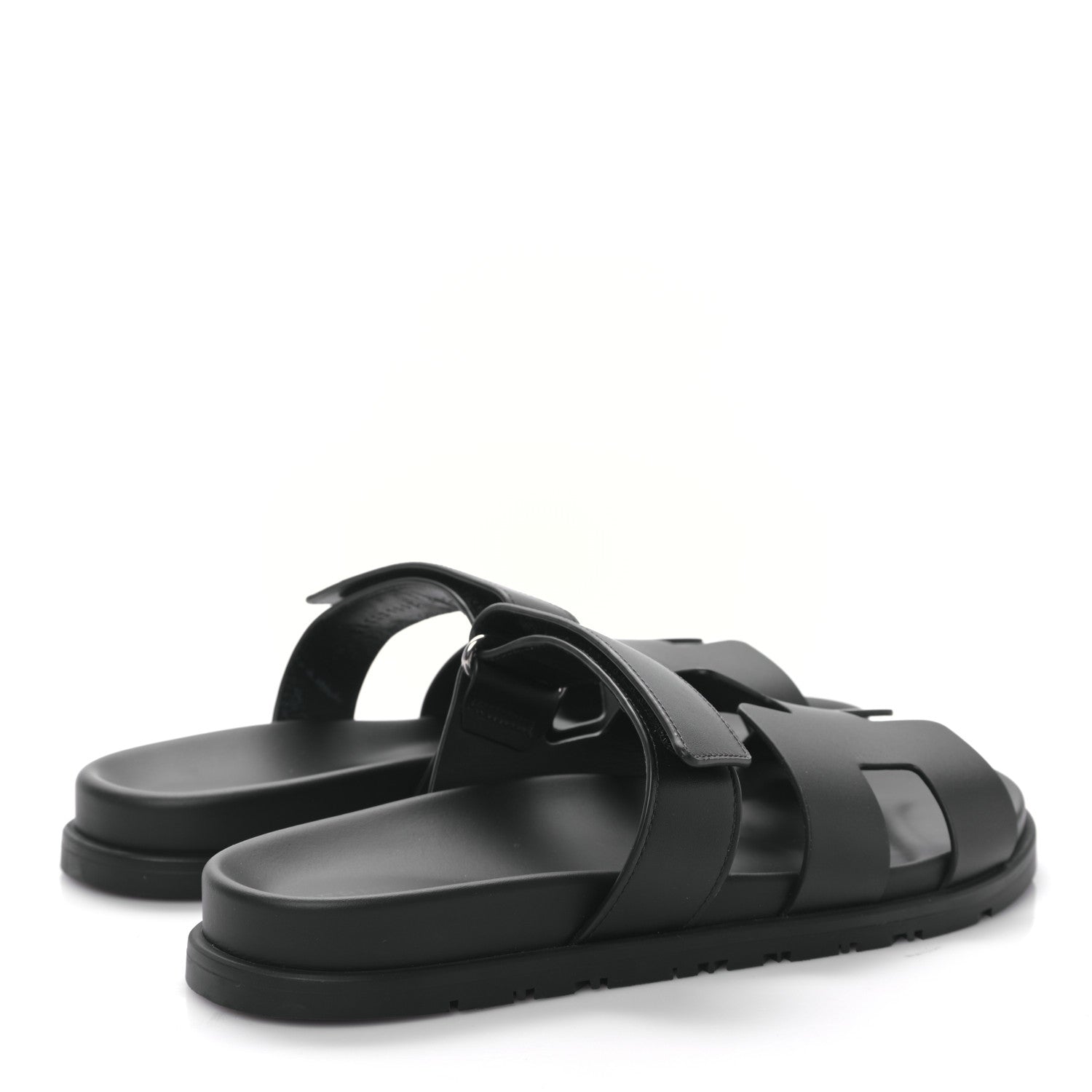Hermes Calfskin Womens Chypre Sandals 40.5 Black 4 of 8