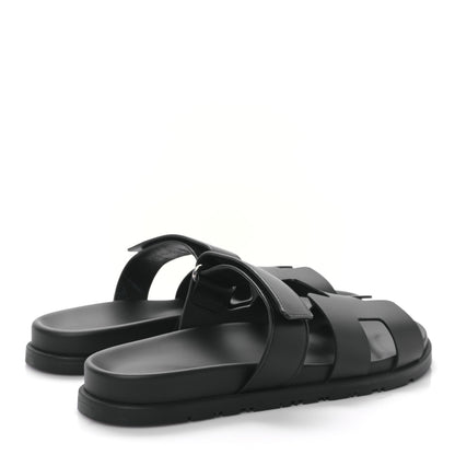 Hermes Calfskin Womens Chypre Sandals 40.5 Black 4 of 8