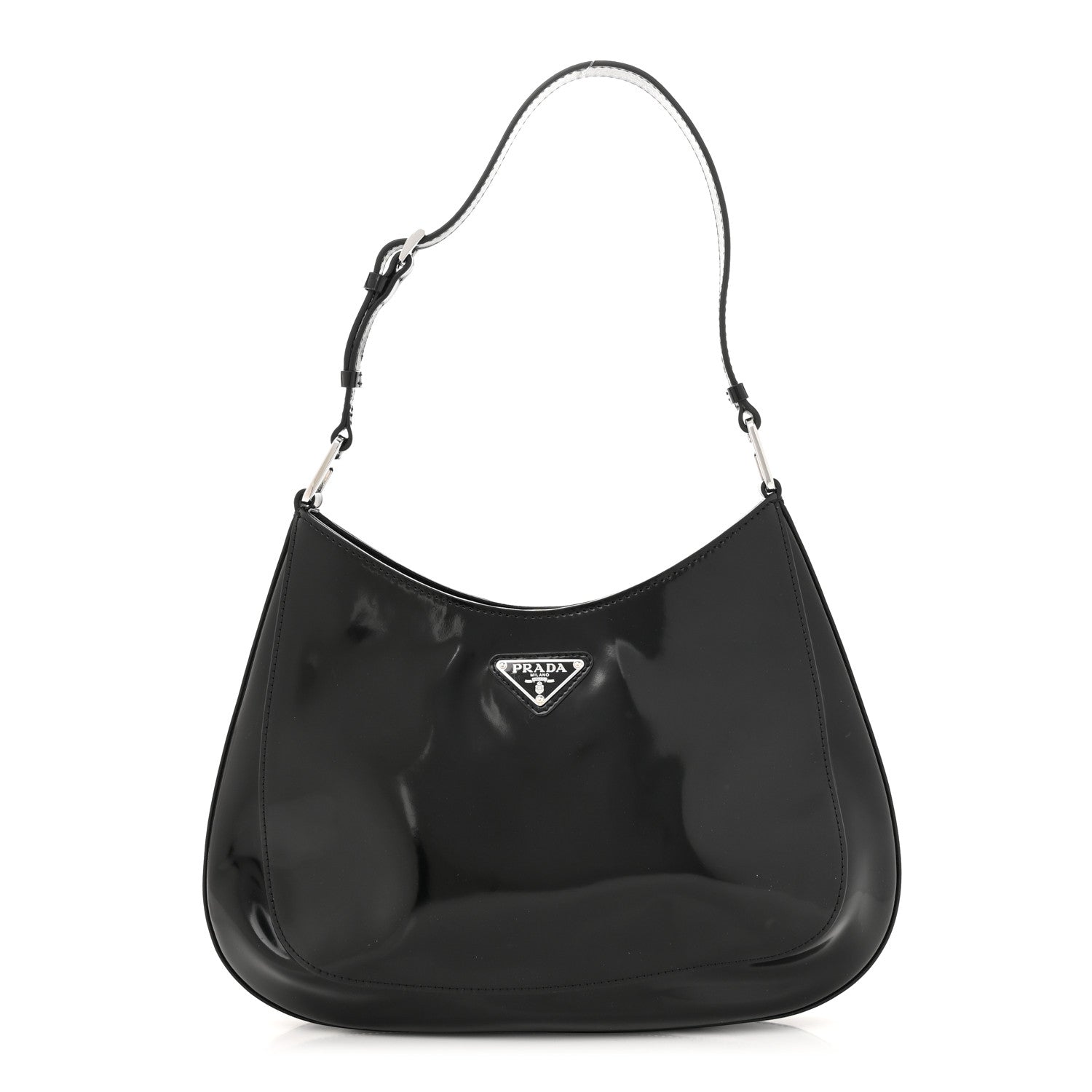 Prada Spazzolato Large Cleo Adjustable Strap Shoulder Bag Black 1 of 11
