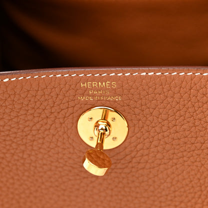 Hermes Taurillon Clemence Mini Lindy 20 Gold 6 of 11