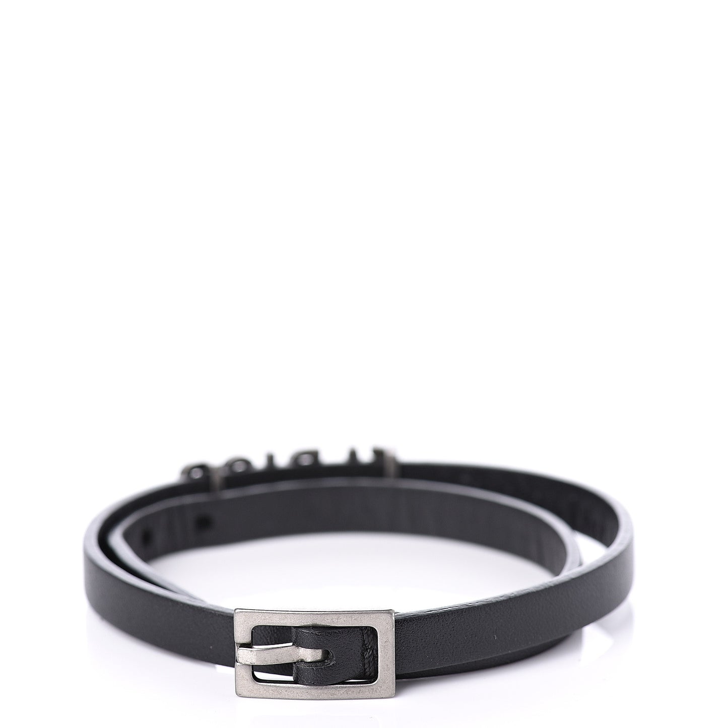 Calfskin J'adior Double Bracelet Black