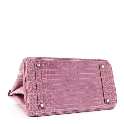 Hermes Shiny Porosus Crocodile Birkin 35 Violet 4 of 10