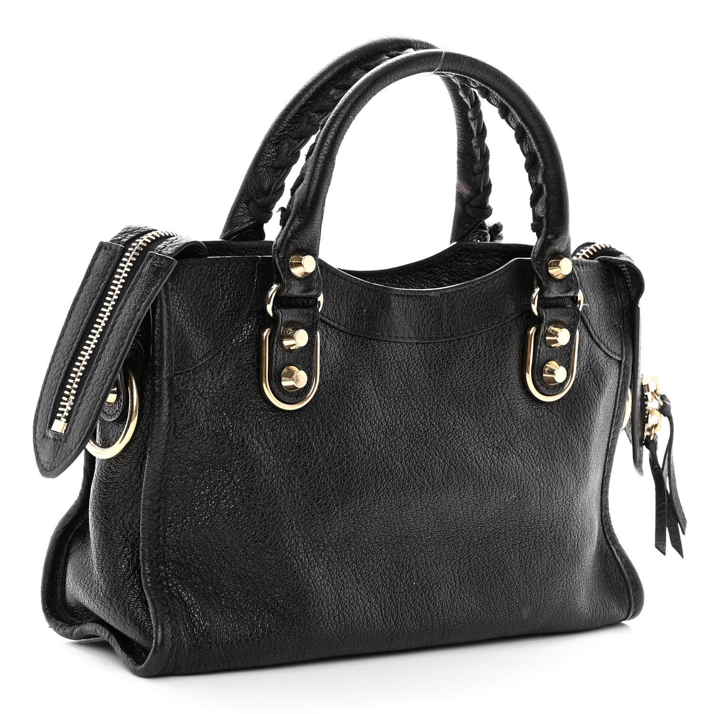 Chevre Gold Metallic Edge Hardware Mini City Black