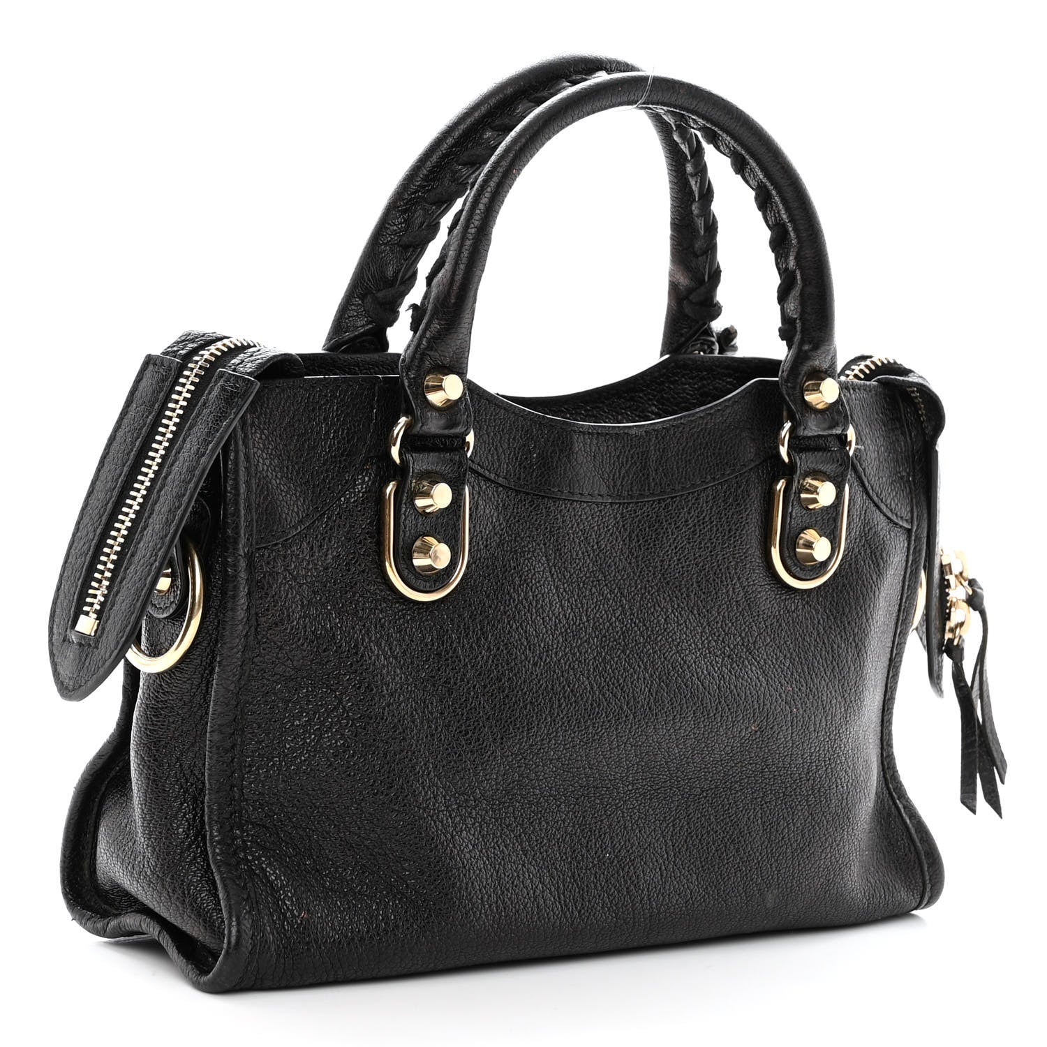 Balenciaga Chevre Gold Metallic Edge Hardware Mini City Black 3 of 9