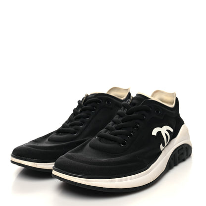 Chanel Lycra CC Sneakers 38.5 Black 3 of 8
