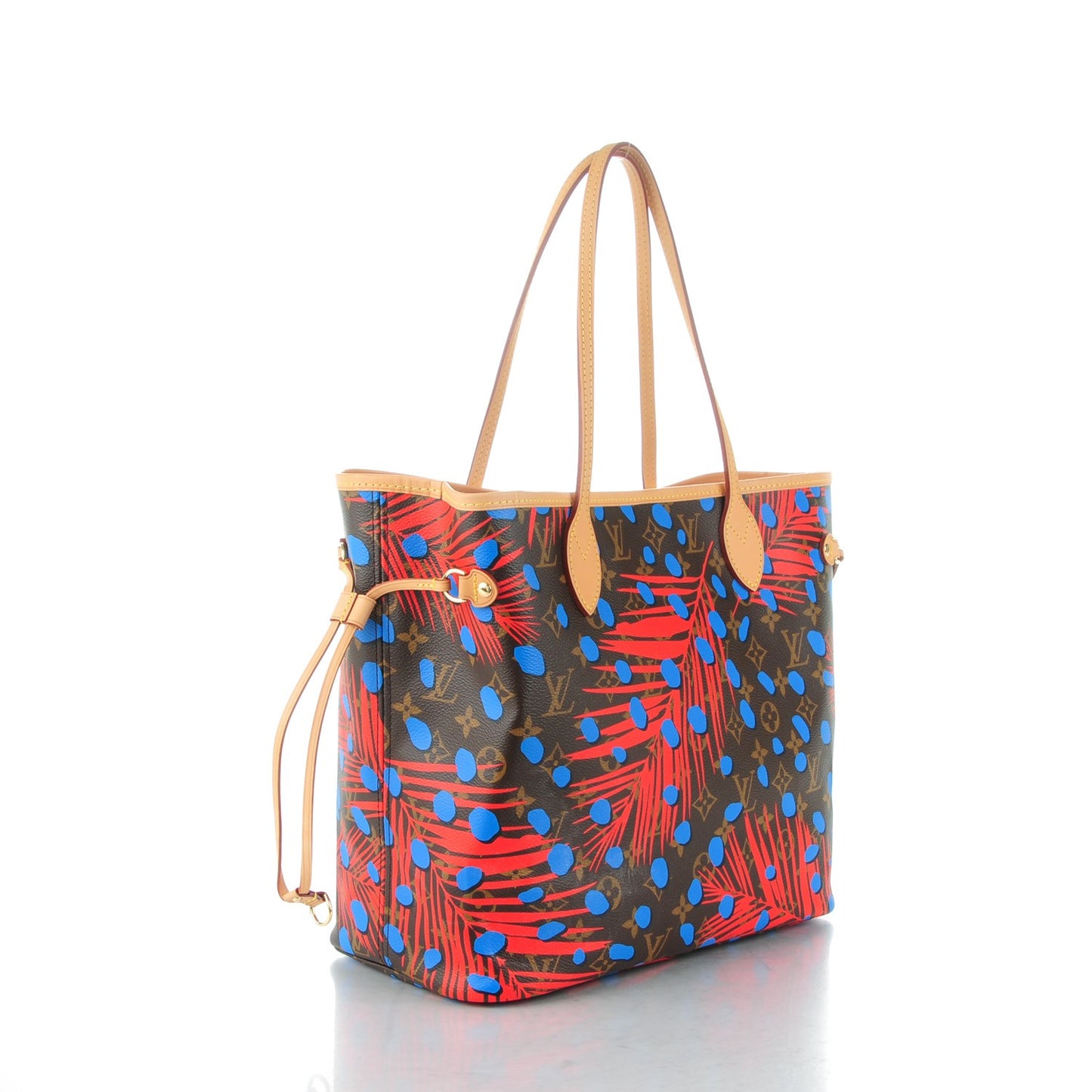 Monogram Jungle Dots Neo Neverfull MM Coquelicot Denim