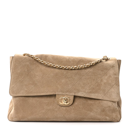 Chanel Suede Calfskin Souplissimo Maxi Flap Dark Beige 1 of 10