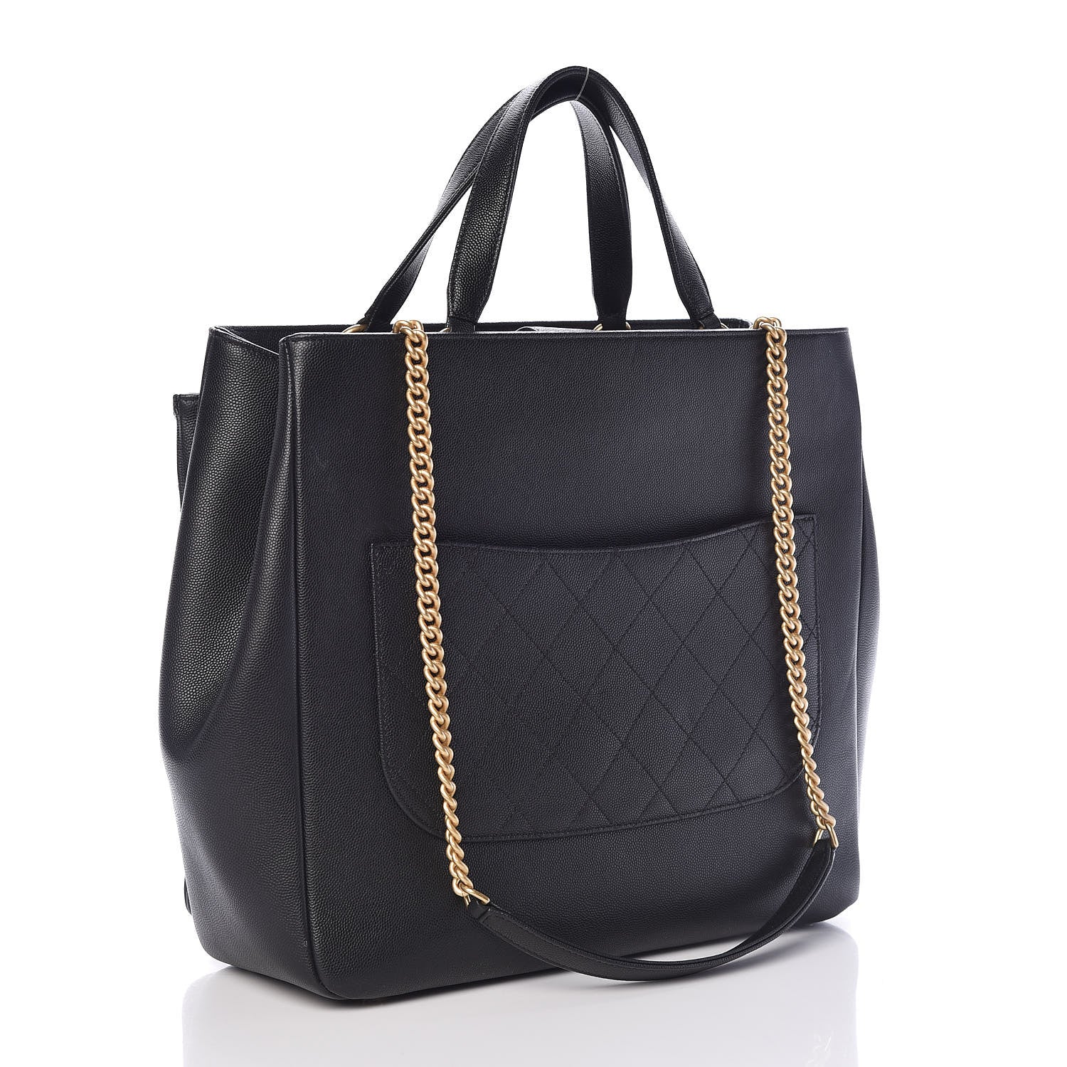 Chanel Grained Calfskin Stitched Lady Coco Top Handle Tote Black 3 of 9