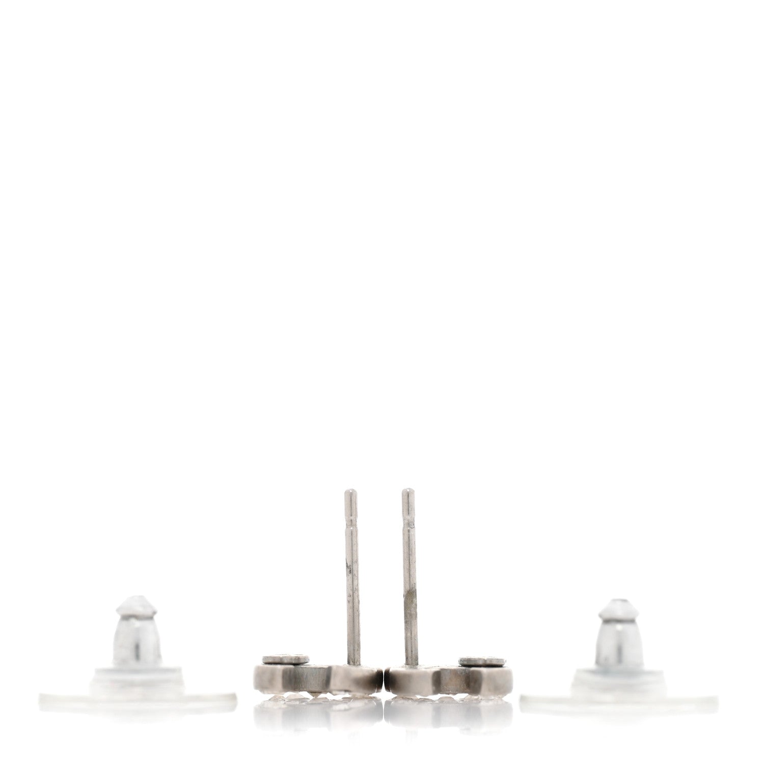 Chanel Crystal Mini Timeless CC Earrings Silver 3 of 6