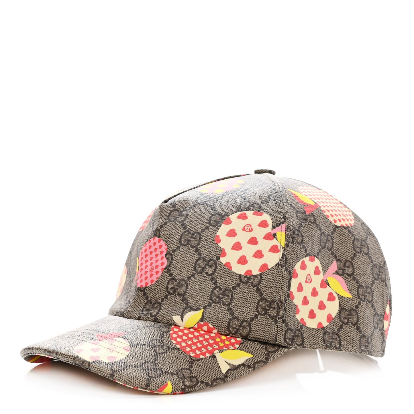 GG Supreme Monogram Les Pommes Baseball Hat L Beige Multicolor
