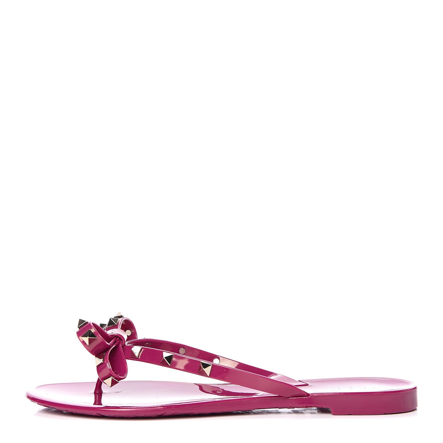 PVC Jelly Rockstud Bow Thong Sandals 41 Deep Cyclamin