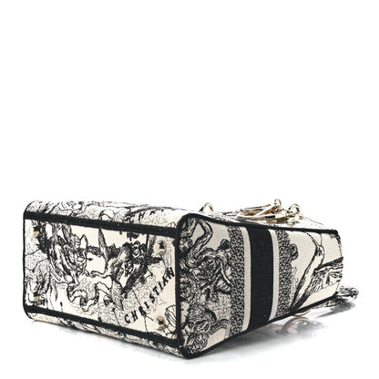 Christian Dior Canvas Embroidered Zodiac Toile De Jouy Medium Lady D-Lite Latte 9 of 11