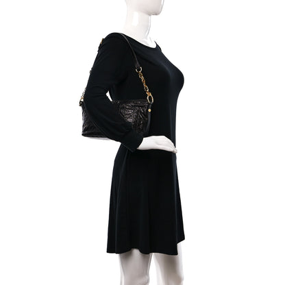 Christian Dior Crinkled Calfskin Macrocannage DiorStar Hobo Bag Black 2 of 8