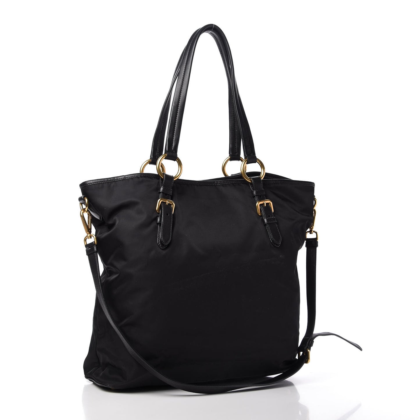 Tessuto Nylon Soft Calf Tote Black