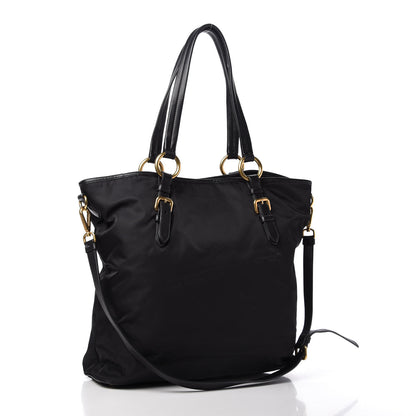 Prada Tessuto Nylon Soft Calf Tote Black 3 of 10