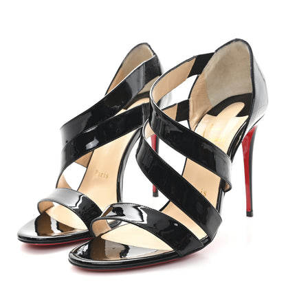 Christian Louboutin Patent World Copine 100 Sandals 37 Black 4 of 10