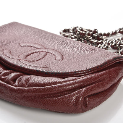 Chanel Caviar Half Moon Wallet On Chain WOC Dark Red 11 of 14