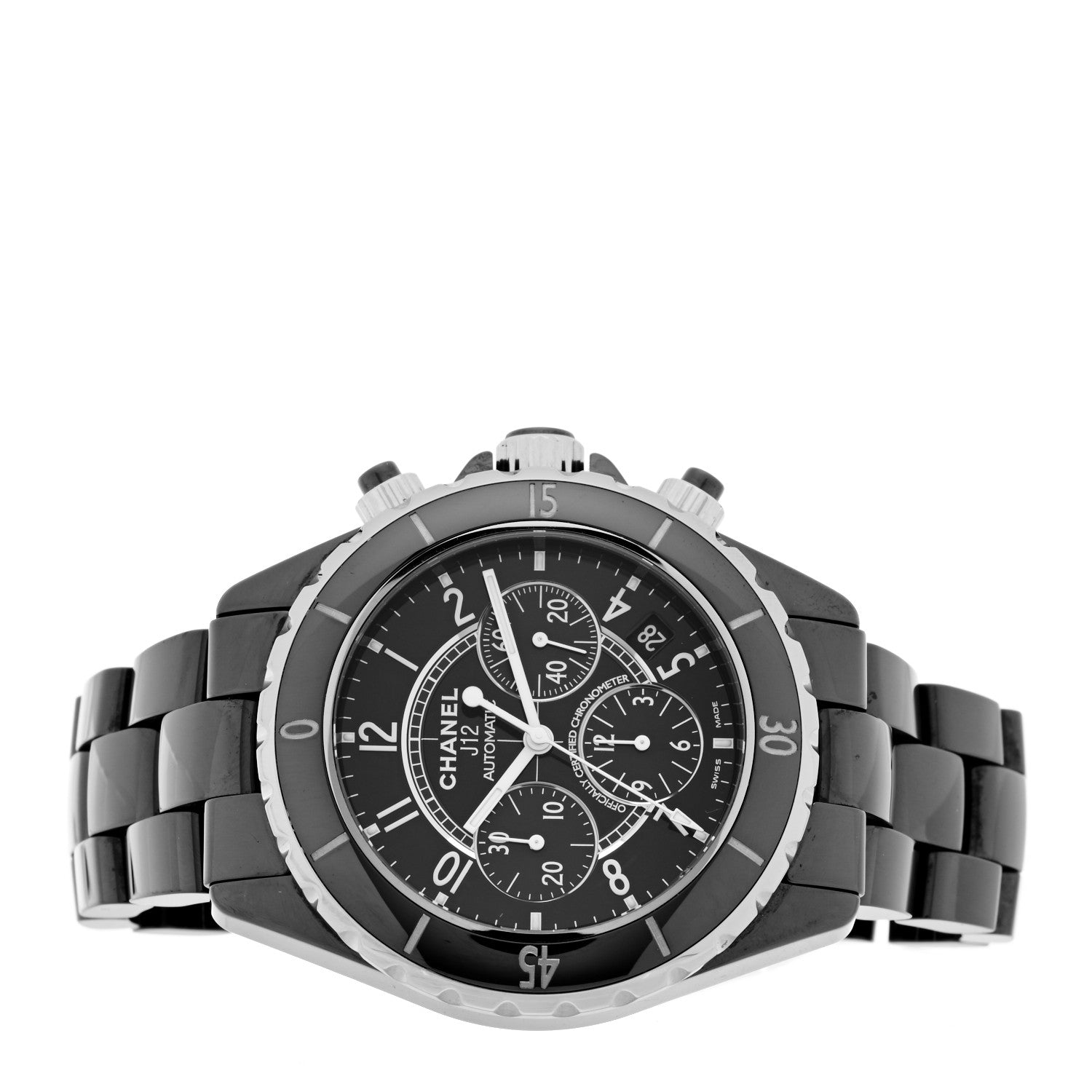 Chanel Stainless Steel Ceramic 41mm J12 Chronograph Automatic Watch Black 2 of 5