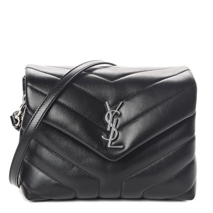 Saint Laurent Calfskin Y Quilted Monogram Toy Loulou Crossbody Bag Black 1 of 9