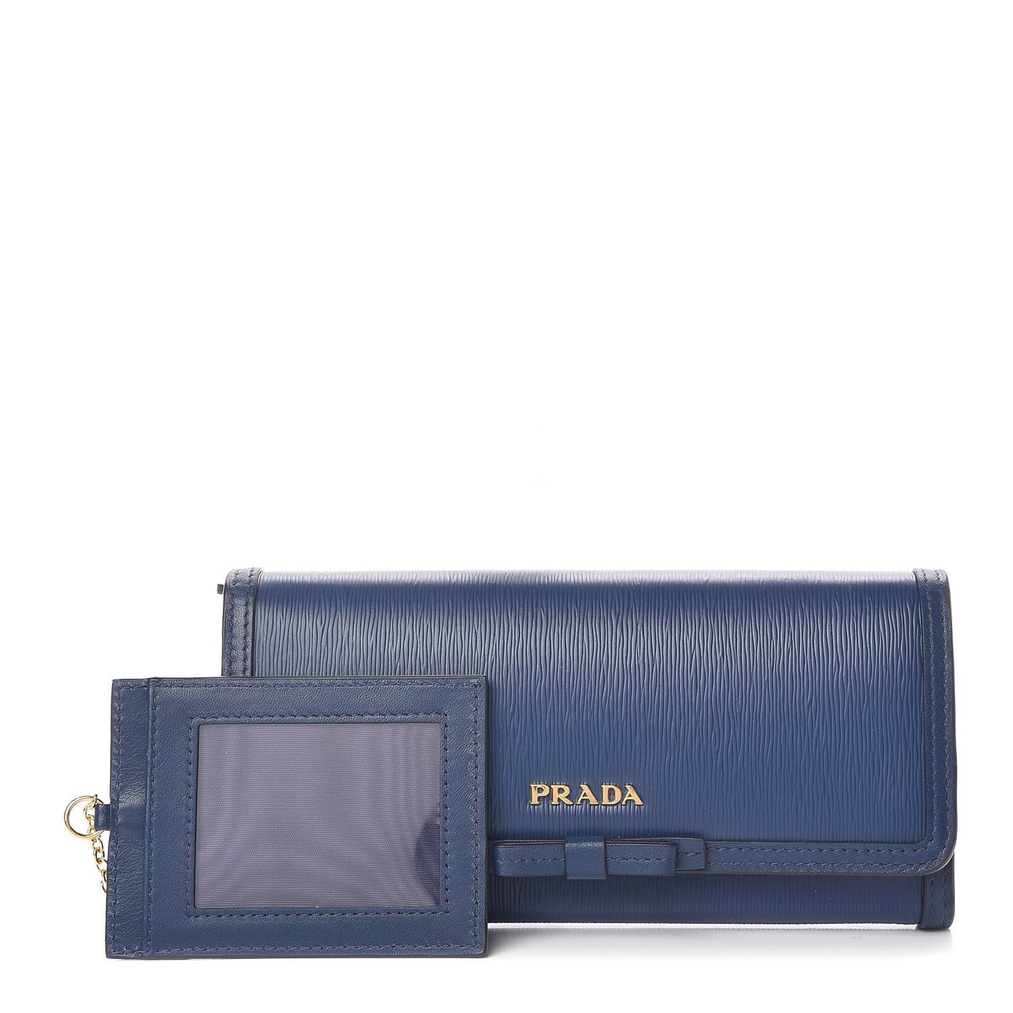 Vitello Move Fioco Bow Continental Flap Travel Wallet Bluette