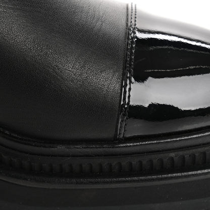 Chanel Calfskin Patent Cap Toe Ankle Boots 37 Black 11 of 13