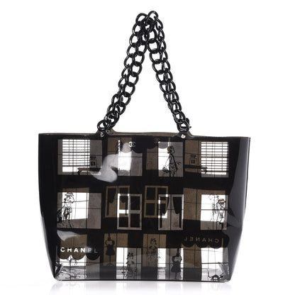 Chanel Vinyl Coco Window Tote Black 1 of 11