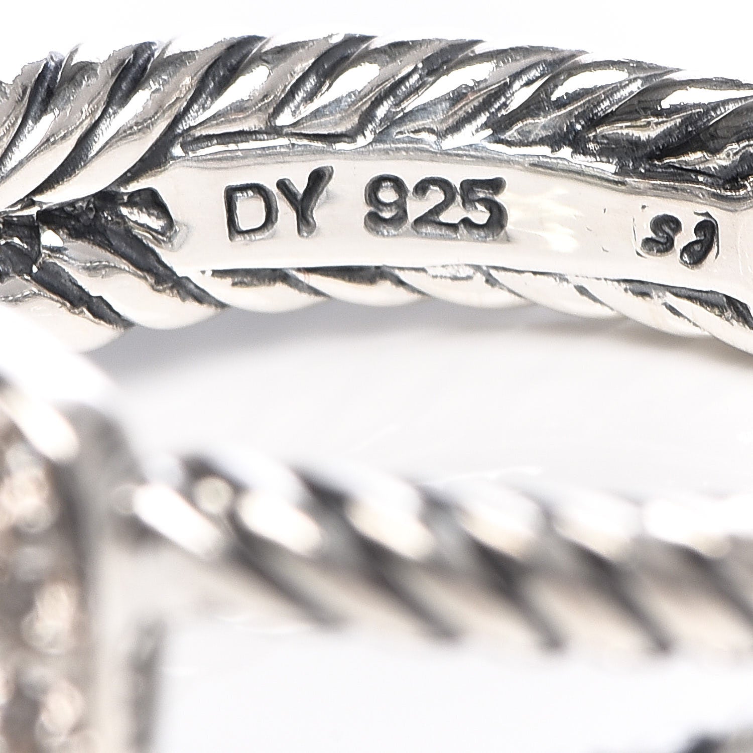 David Yurman Sterling Silver Diamond Lemon Quartz 7mm Petite Albion Ring 52 6 5 of 5