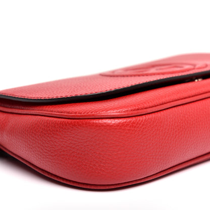 Gucci Pebbled Calfskin Medium Soho Flap Crossbody Vibrant Red 6 of 10