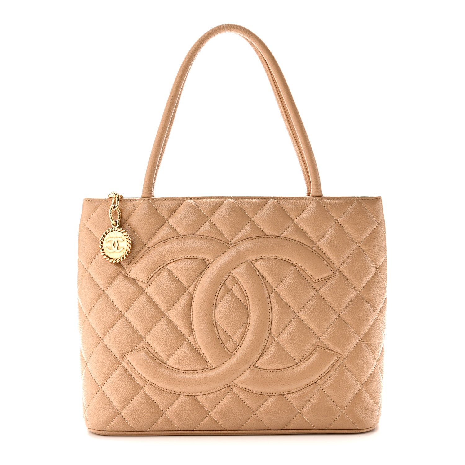 Chanel Caviar Quilted Medallion Tote Beige 1 of 10