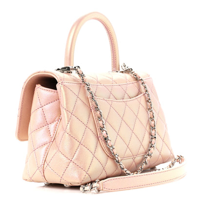 Chanel Iridescent Caviar Quilted Mini Coco Handle Flap Pink 3 of 11