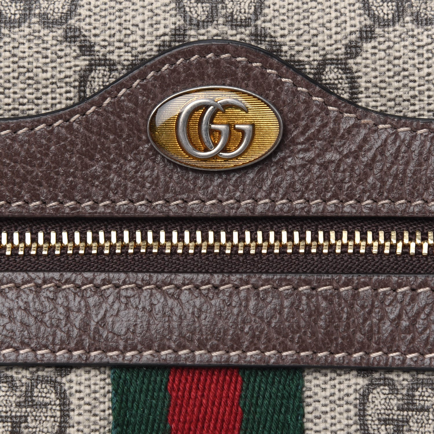 Gucci GG Supreme Monogram Web Mini Ophidia Shoulder Bag Brown 5 of 5