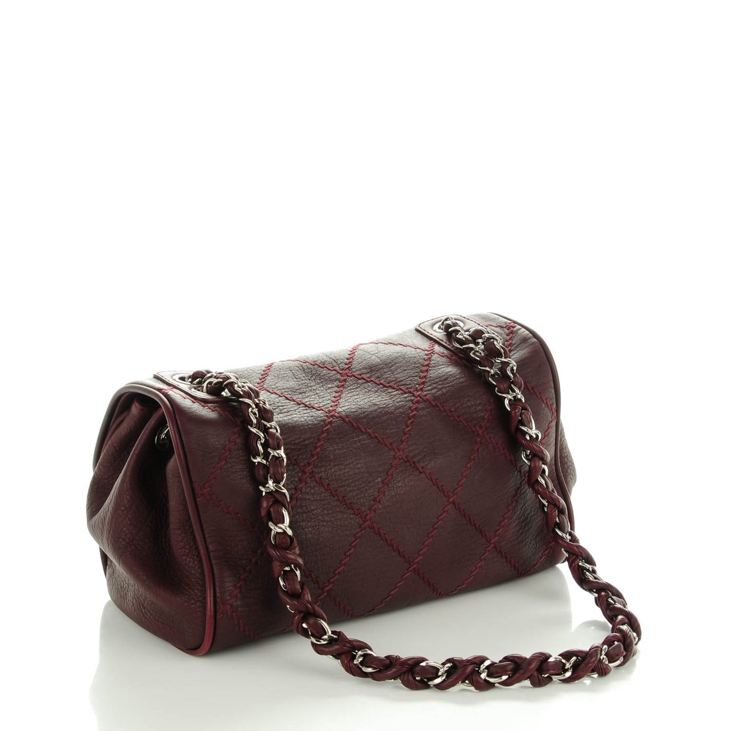 Calfskin Ultimate Stitch Flap Burgundy