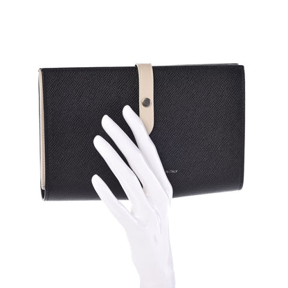 Celine Grained Calfskin Large Multifunction Strap Wallet Black Chalk 2 of 7