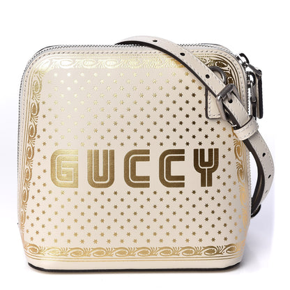 Gucci X SEGA Calfskin GUCCY Stars Mini Dome Shoulder Bag Mystic White Gold 1 of 9