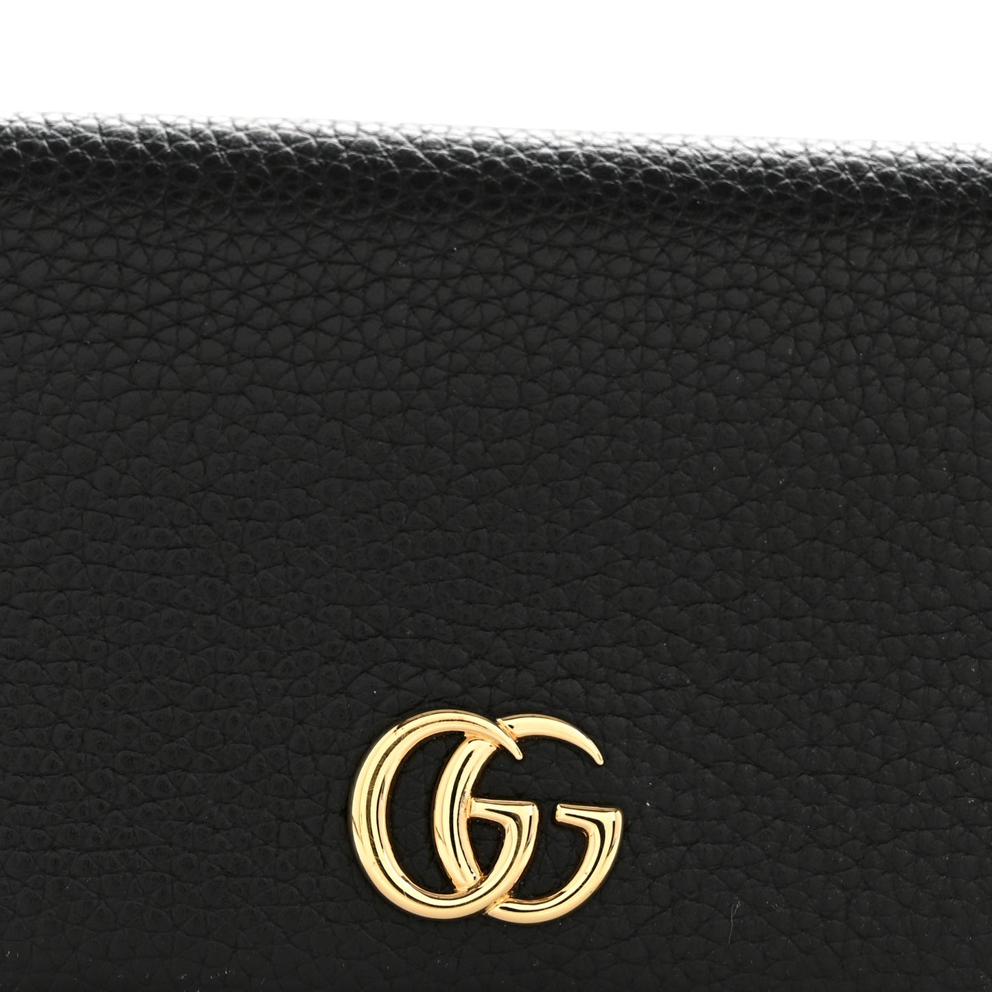 Pebbled Calfskin Bi-Color GG Marmont Card Case Black Rosso Ancora