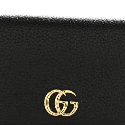 Gucci Pebbled Calfskin Bi-Color GG Marmont Card Case Black Rosso Ancora 8 of 10