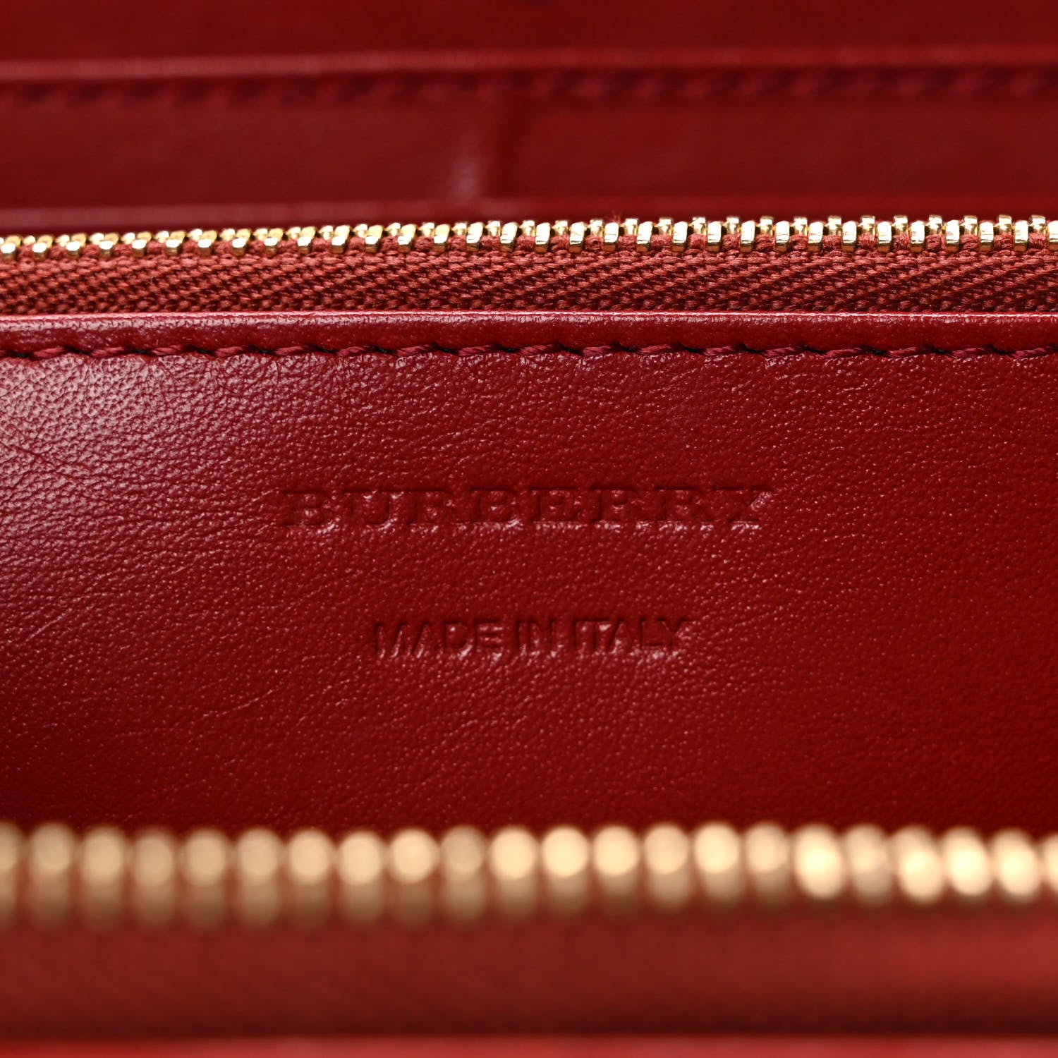 Burberry House Check Large Sartorial Ziggy Zip Around Wallet Military Red 5 of 10