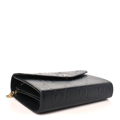 Gucci Calfskin GG Debossed Chain Wallet Black 4 of 11