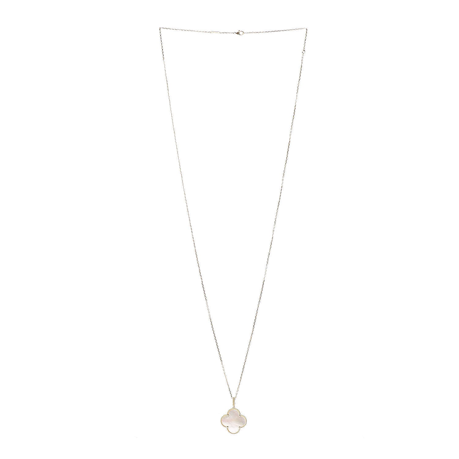 Van Cleef & Arpels 18K Yellow Gold Mother of Pearl Magic Alhambra Long Necklace 3 of 7