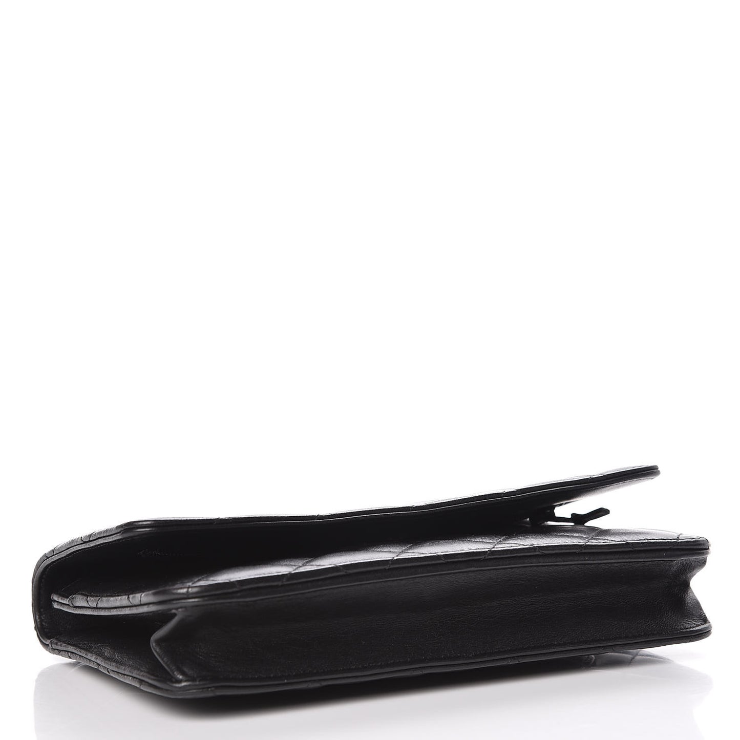 Lambskin Quilted Wallet On Chain WOC Black