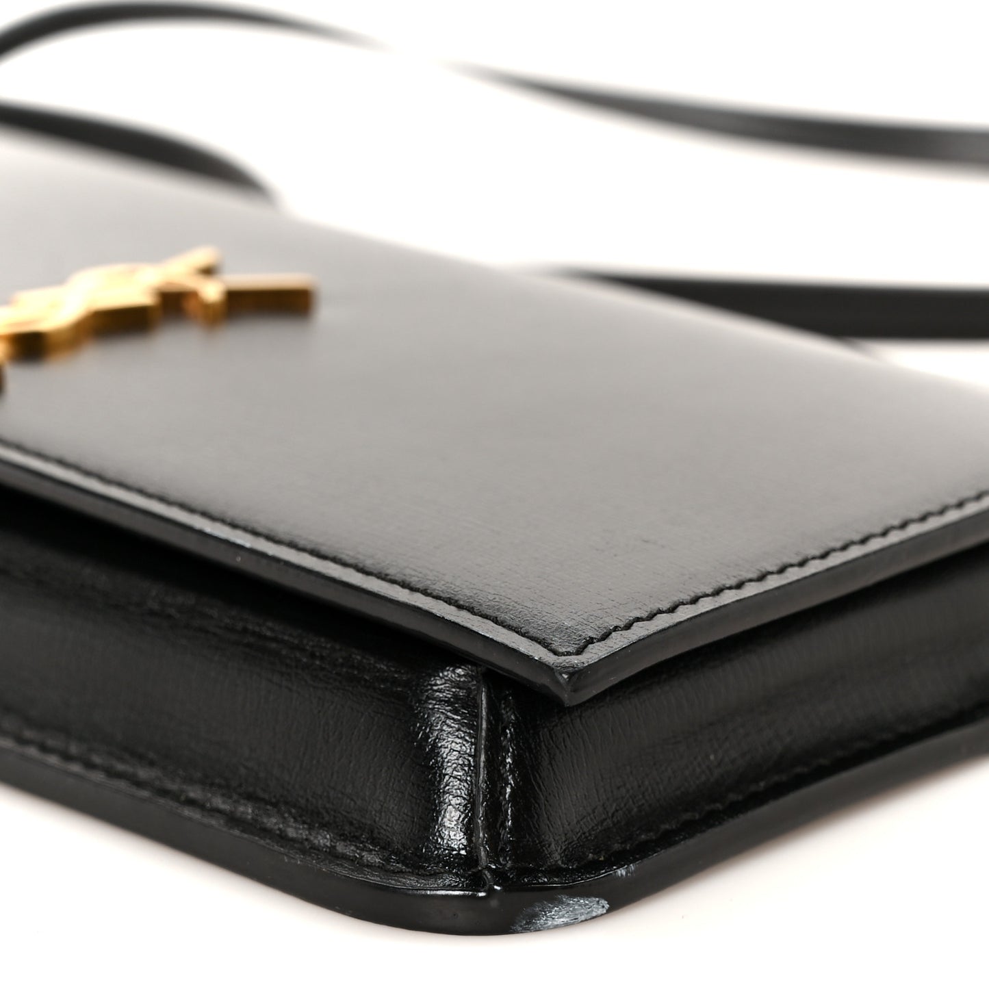 Grained Calfskin Monogram Phone Holder Crossbody Black