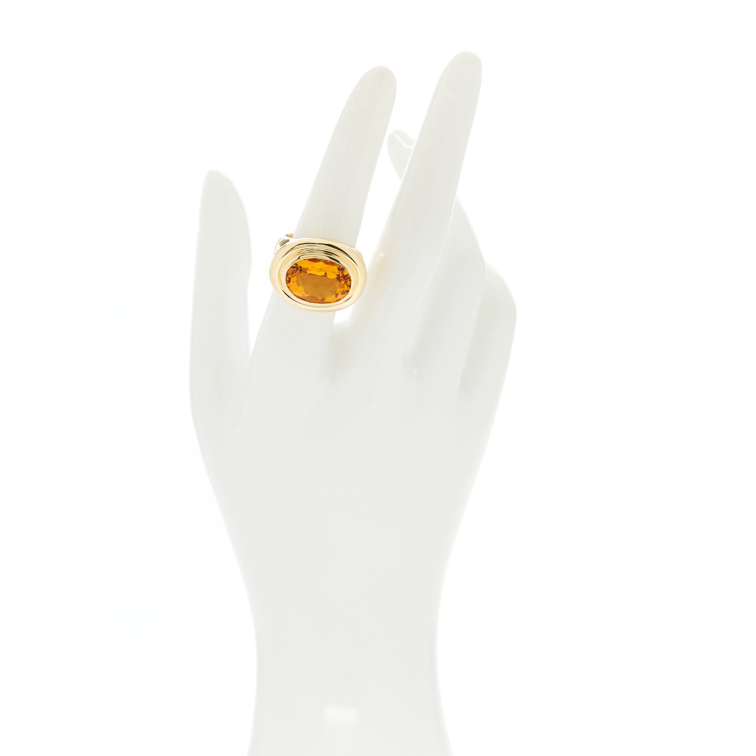 Tiffany 18K Yellow Gold Citrine Paloma Picasso Bezel Set Ring 54 7 2 of 6