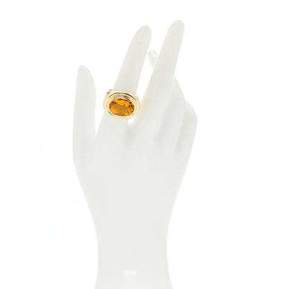 Tiffany 18K Yellow Gold Citrine Paloma Picasso Bezel Set Ring 54 7 2 of 6