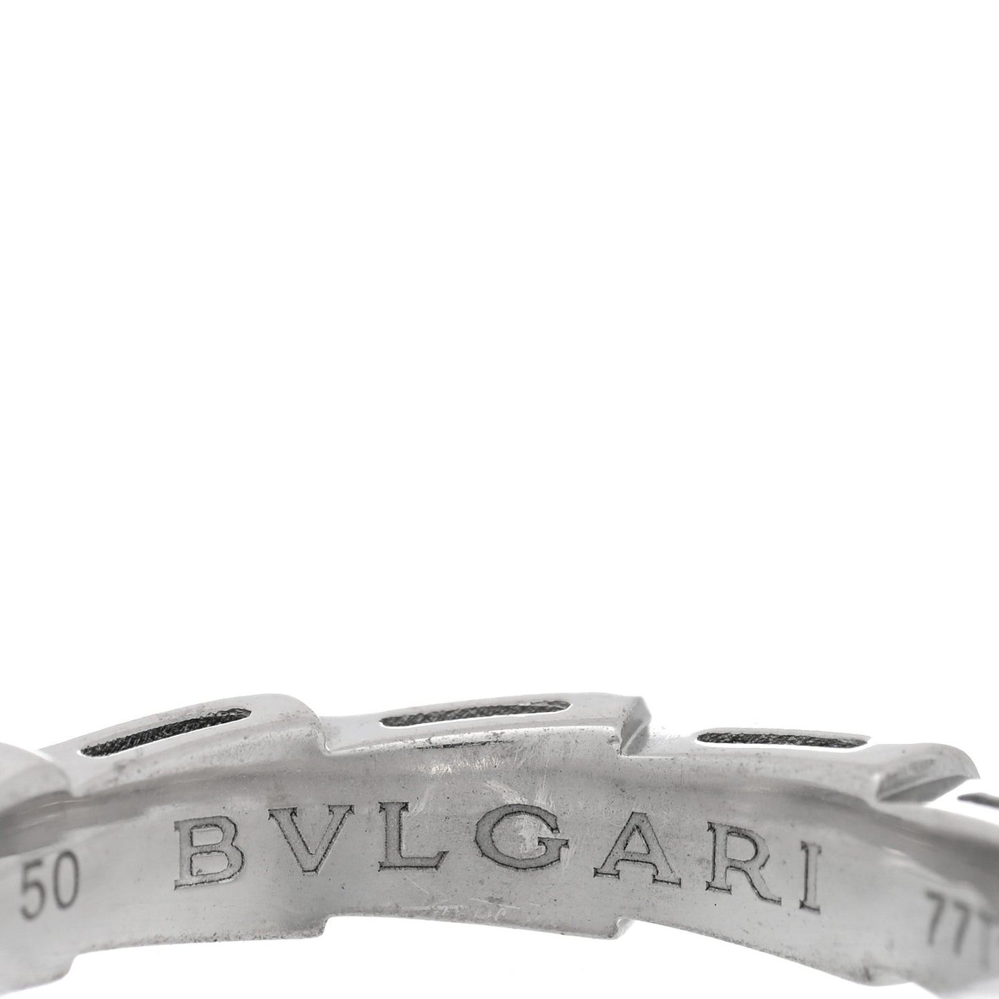 18K White Gold Diamond Serpenti Viper Band Ring 50 5.25