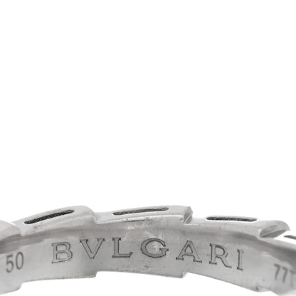 Bulgari 18K White Gold Diamond Serpenti Viper Band Ring 50 5.25 4 of 4